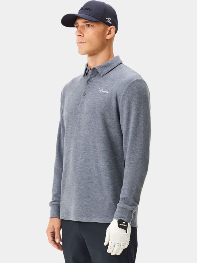 Macade Golf Brushed Shirt Langarm Polo grau