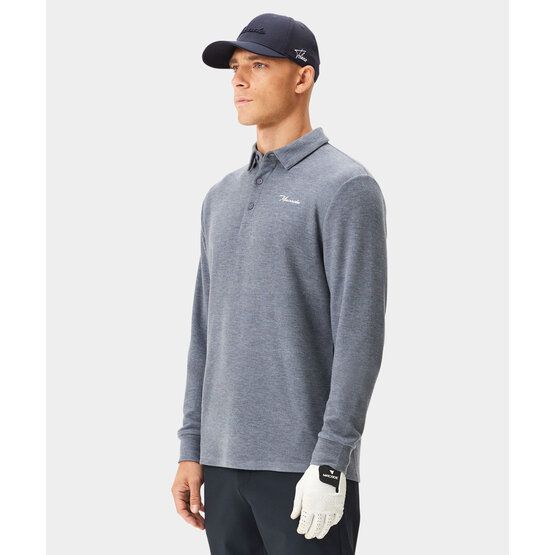 Macade Golf Brushed Shirt Langarm Polo grau