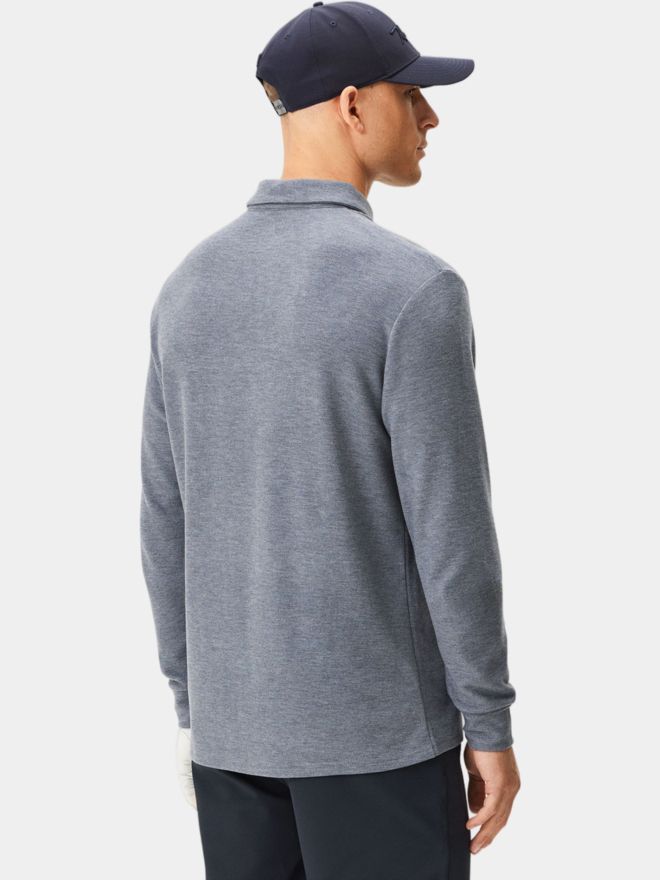 Macade Golf Brushed Shirt Langarm Polo grau