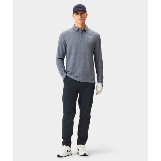 Macade Golf Brushed Shirt Langarm Polo grau