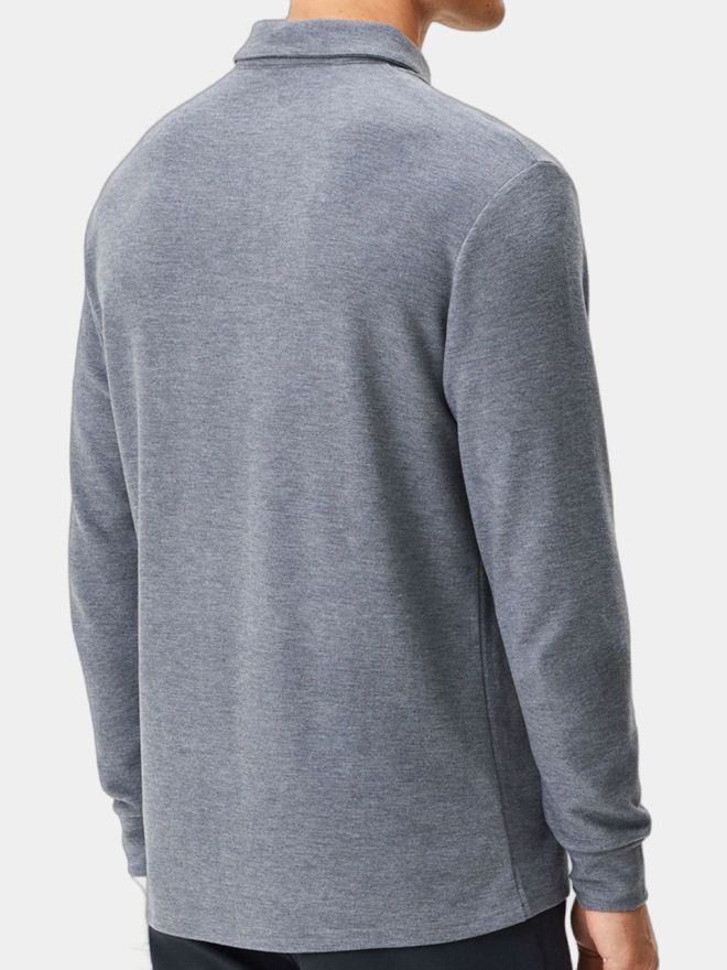 Macade Golf Brushed Shirt Langarm Polo grau