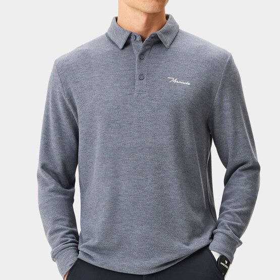Macade Golf Brushed Shirt Langarm Polo grau