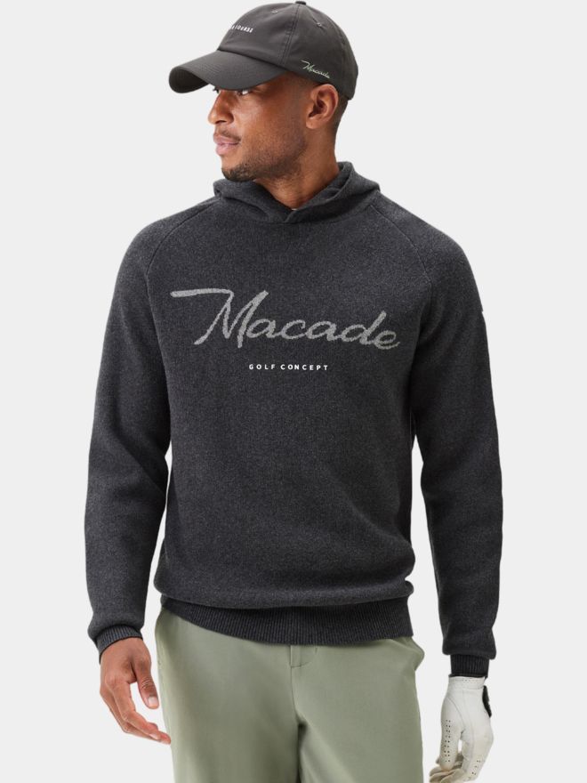 Macade Golf Signature Knit Hoodie Pullover Strick grau