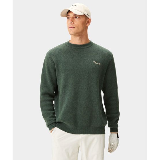 Macade Golf Cashmere Blend Knit Crewneck Pullover Strick grün