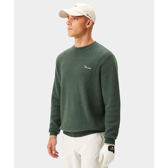 Macade Golf Cashmere Blend Knit Crewneck Pullover Strick grün