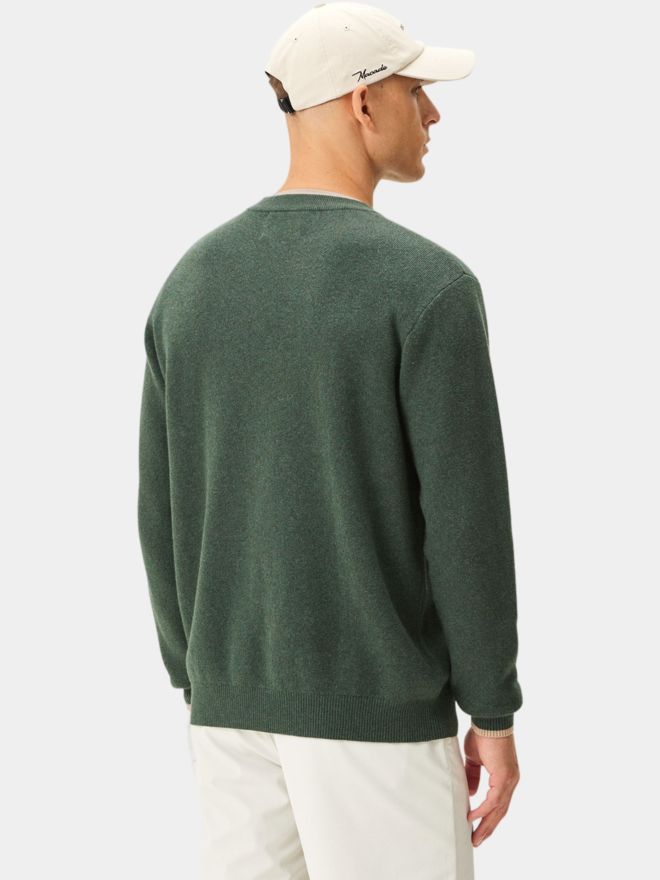 Macade Golf Cashmere Blend Knit Crewneck Pullover Strick grün