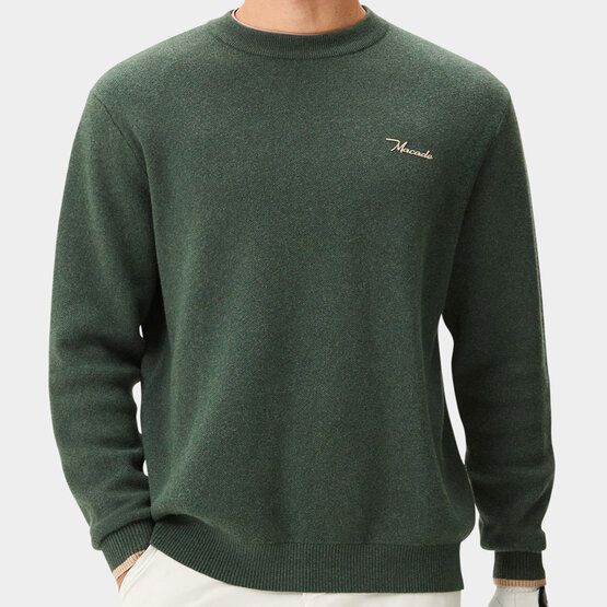 Macade Golf Cashmere Blend Knit Crewneck Pullover Strick grün