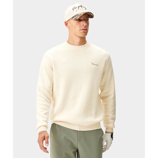 Macade Golf Cashmere Blend Knit Crewneck Pullover Strick offwhite