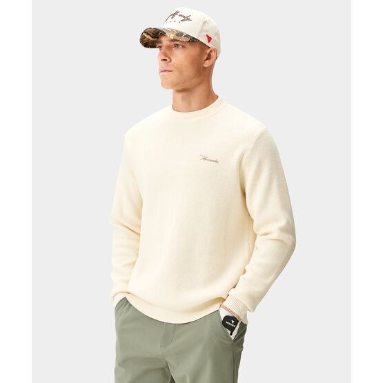 Macade Golf Cashmere Blend Knit Crewneck Pullover Strick offwhite
