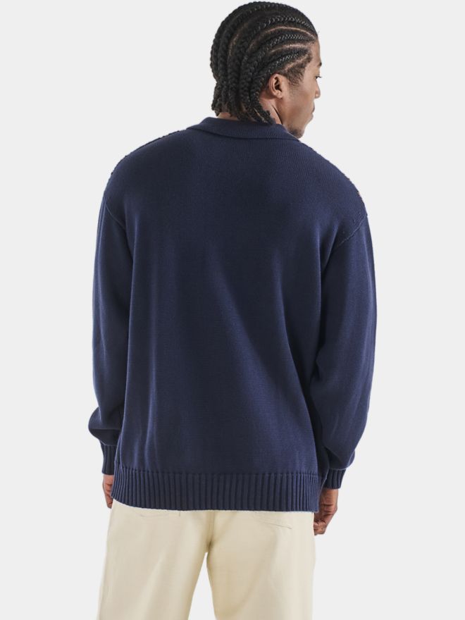 Malbon LINKS SWEATER Langarm Polo navy