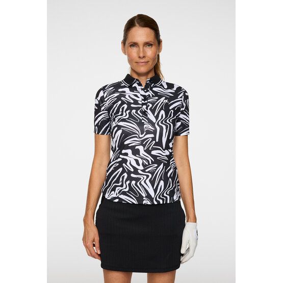 J.Lindeberg Georgia Print Halbarm Polo weiß