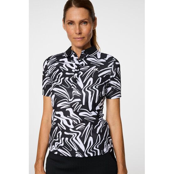 J.Lindeberg Georgia Print Halbarm Polo weiß