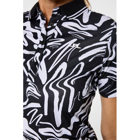 J.Lindeberg Georgia Print Halbarm Polo weiß