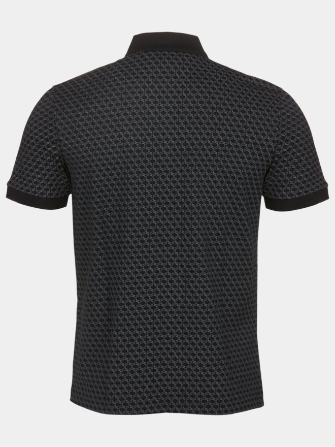 BOSS PL_GOC Chip Pattern Halbarm Polo schwarz