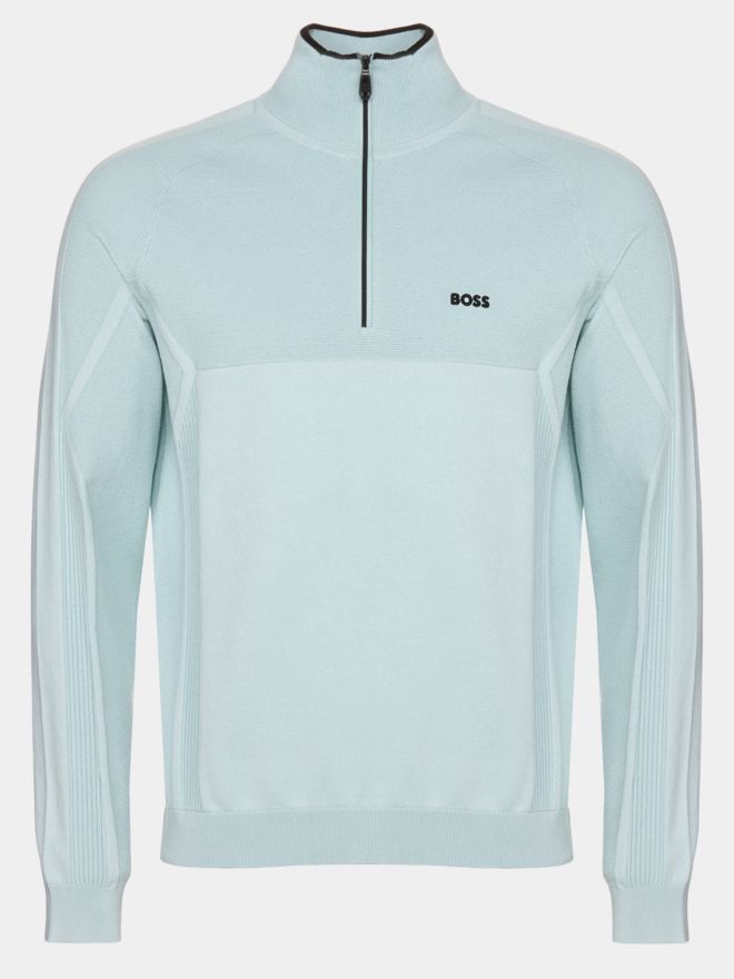 BOSS KN_GOC Hydro QZ Troyer Knit green