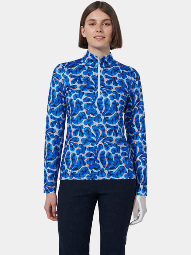 Daily Sports SHEERMOTION LS Half Zip Stretch Unterzieher blau