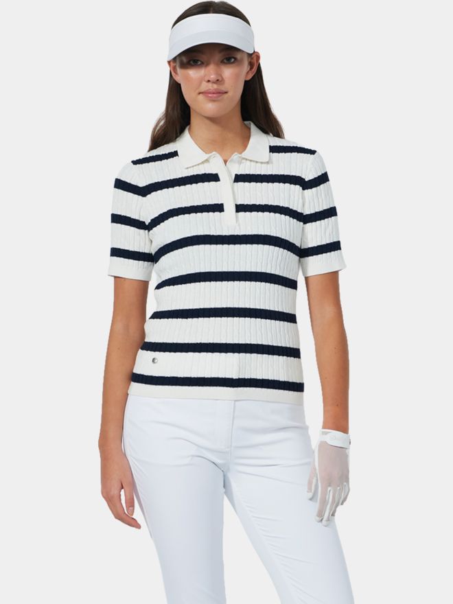 Daily Sports STRIPED MADELENE 1/2 Arm Strick Polo navy