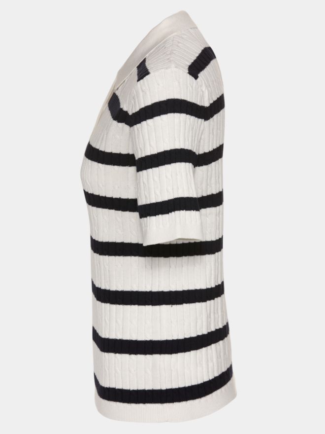Daily Sports STRIPED MADELENE 1/2 Arm Strick Polo navy