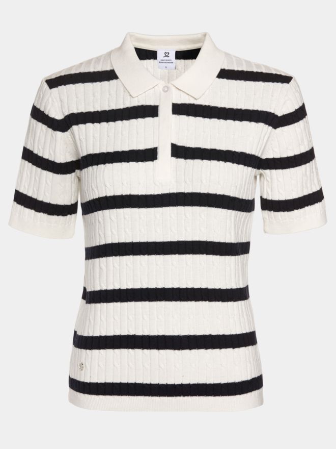 Daily Sports STRIPED MADELENE 1/2 Arm Strick Polo navy