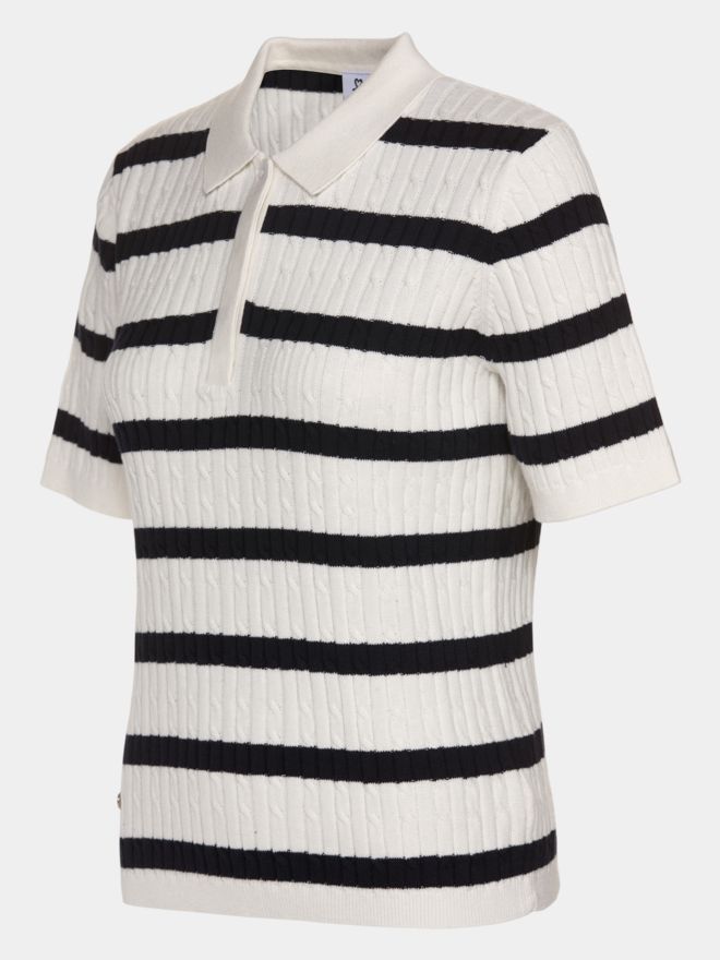 Daily Sports STRIPED MADELENE 1/2 Arm Strick Polo navy
