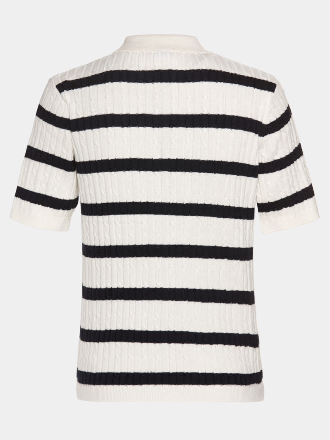 Daily Sports STRIPED MADELENE 1/2 Arm Strick Polo navy