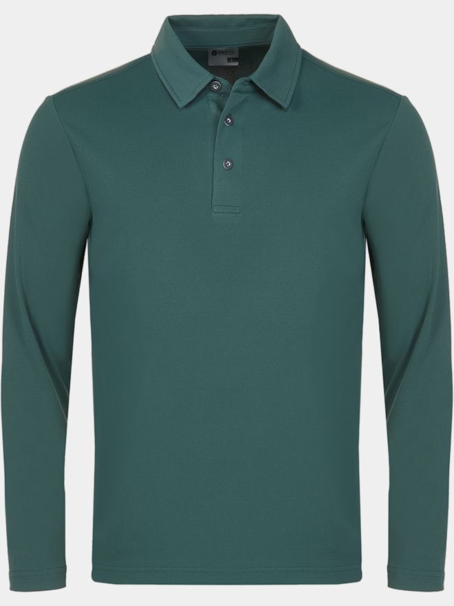 Backtee Backtee Pánská polokošile Performance s dlouhým rukávem zelená