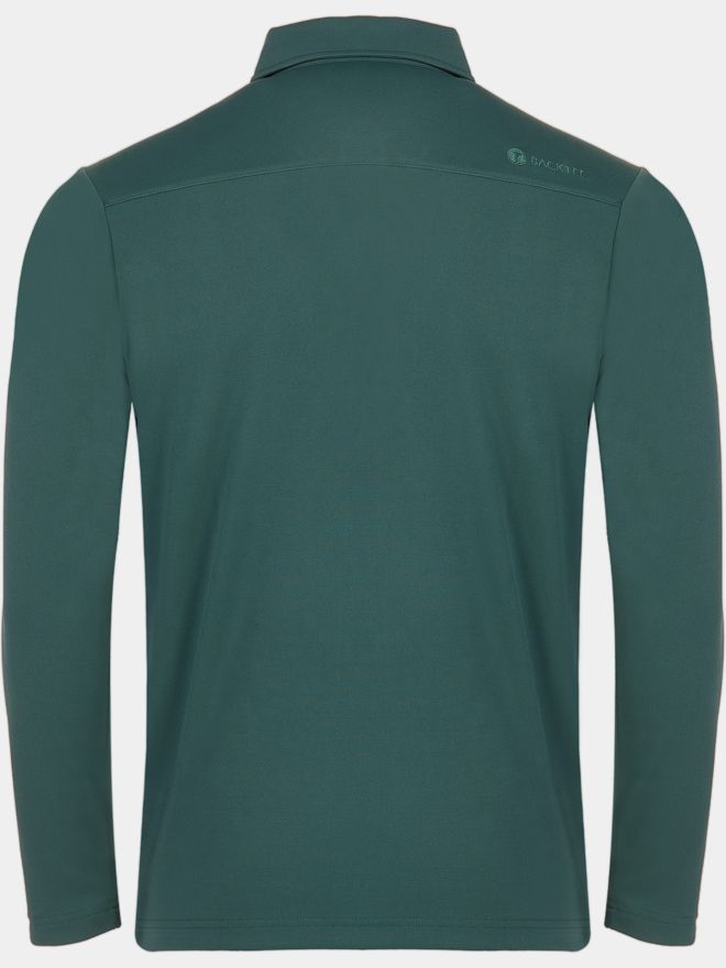 Backtee Backtee Pánská polokošile Performance s dlouhým rukávem zelená
