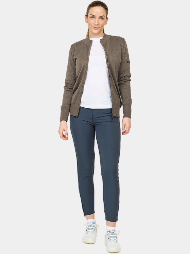 Backtee Backtee Ladies Windbreaker Full-Zip Windstopp Knit Jacket taupe