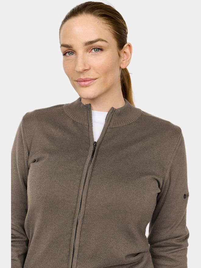 Backtee Backtee Ladies Windbreaker Full-Zip Windstopp Knit Jacket taupe