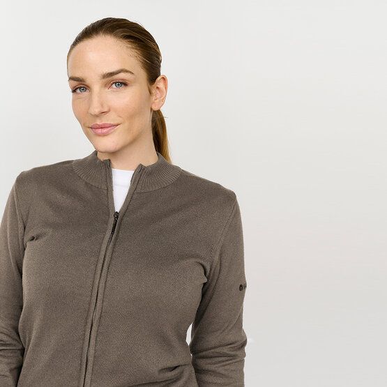 Backtee Backtee Ladies Windbreaker Full-Zip Windstopp Strick Jacke taupe