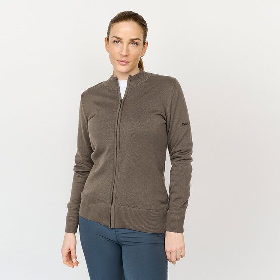 Backtee Backtee Ladies Windbreaker Full-Zip Windstopp Strick Jacke taupe