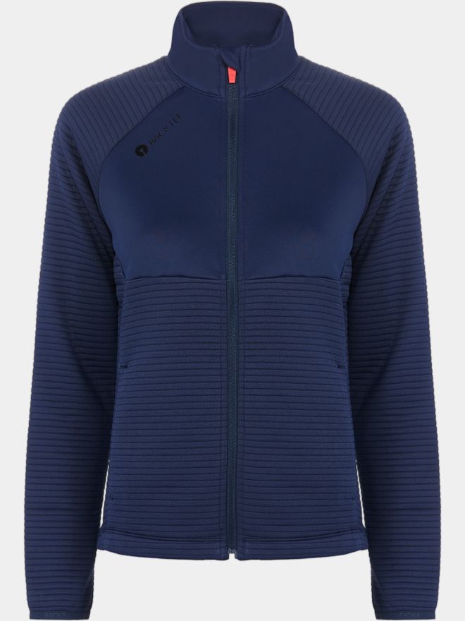 Backtee Ladies Waffel Midlayer Cardigan Stretch Jacke navy