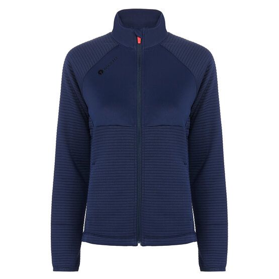 Backtee Ladies Waffel Midlayer Cardigan Stretch Jacke navy