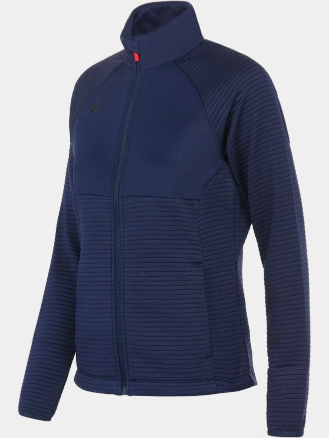 Backtee Ladies Waffel Midlayer Cardigan Stretch Jacke navy