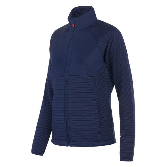Backtee Ladies Waffel Midlayer Cardigan Stretch Jacke navy