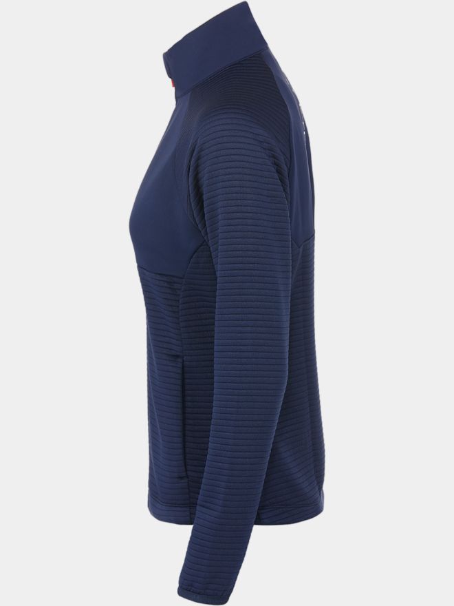 Backtee Ladies Waffel Midlayer Cardigan Stretch Jacke navy