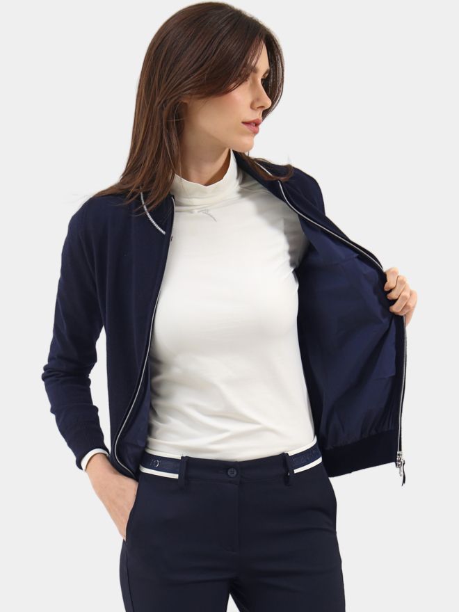 Chervo Pletená bunda NAVICELLA Windstopper námořnická modrá