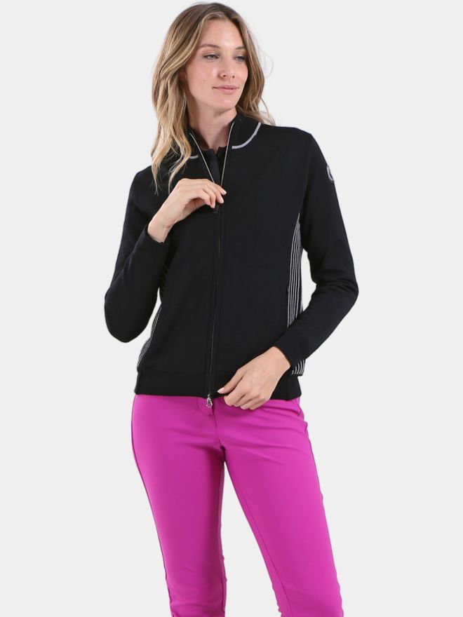 Chervo NAVICELLA Windstopp Strick Jacke schwarz