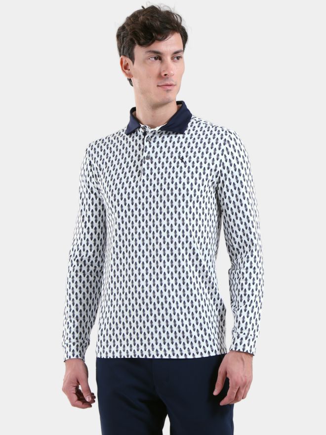 Chervo ARRIVISTA Langarm Polo weiß