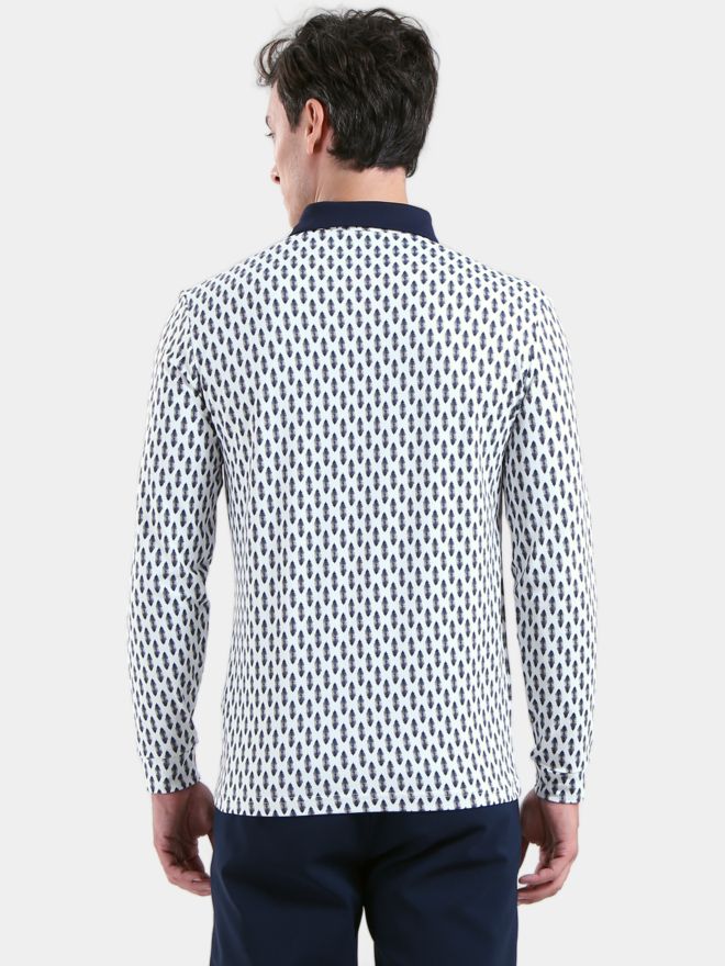 Chervo ARRIVISTA Langarm Polo weiß