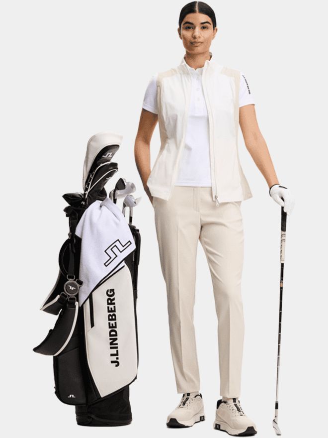 J.Lindeberg Tour Tech Halbarm Polo weiß