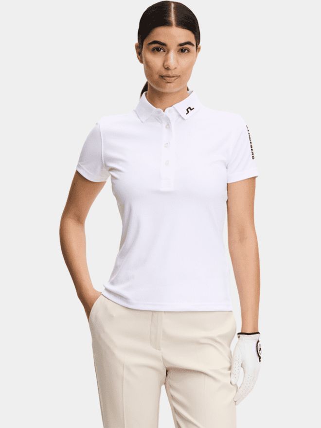 J.Lindeberg Tour Tech Halbarm Polo weiß