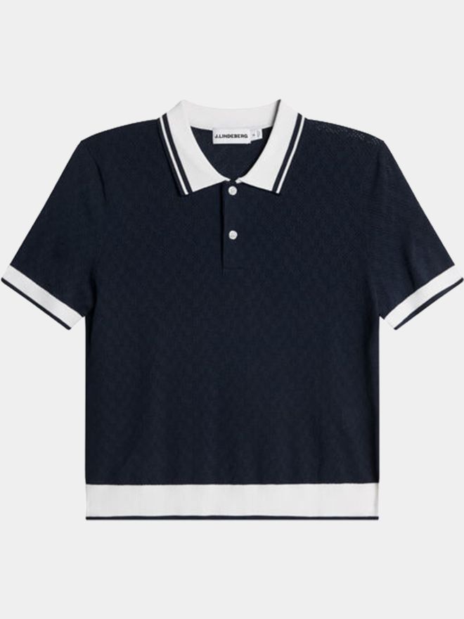 J.Lindeberg Polly Pointelle Strick Polo navy