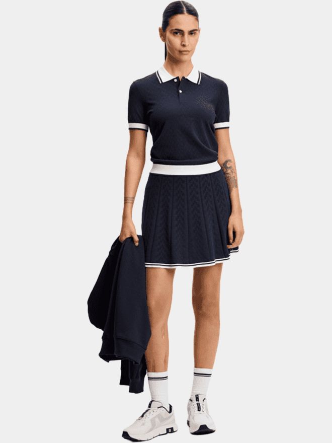 J.Lindeberg Polly Pointelle Strick Polo navy