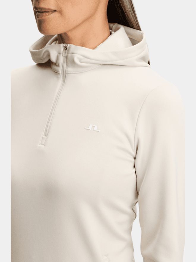 J.Lindeberg Aerielle Quarter Zip Hood Stretch Midlayer sand