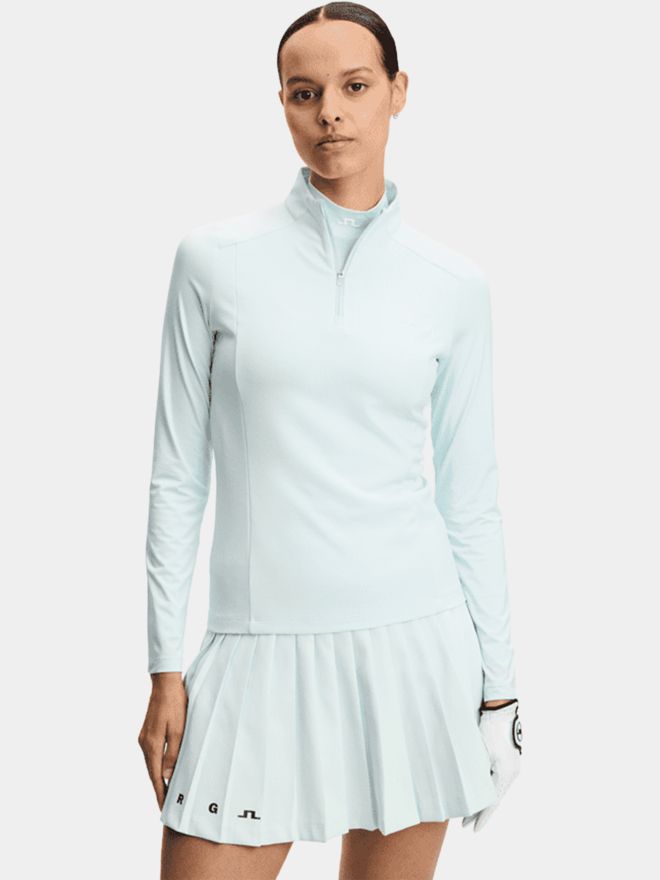 J.Lindeberg Cindy Quarter Zip Stretch Midlayer hellblau
