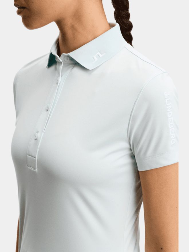 J.Lindeberg Tour Tech Halbarm Polo hellblau