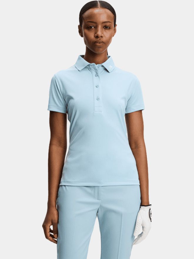J.Lindeberg Tour Tech Halbarm Polo blau