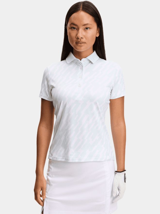 J.Lindeberg Tour Tech Print Half Sleeve Polo light blue