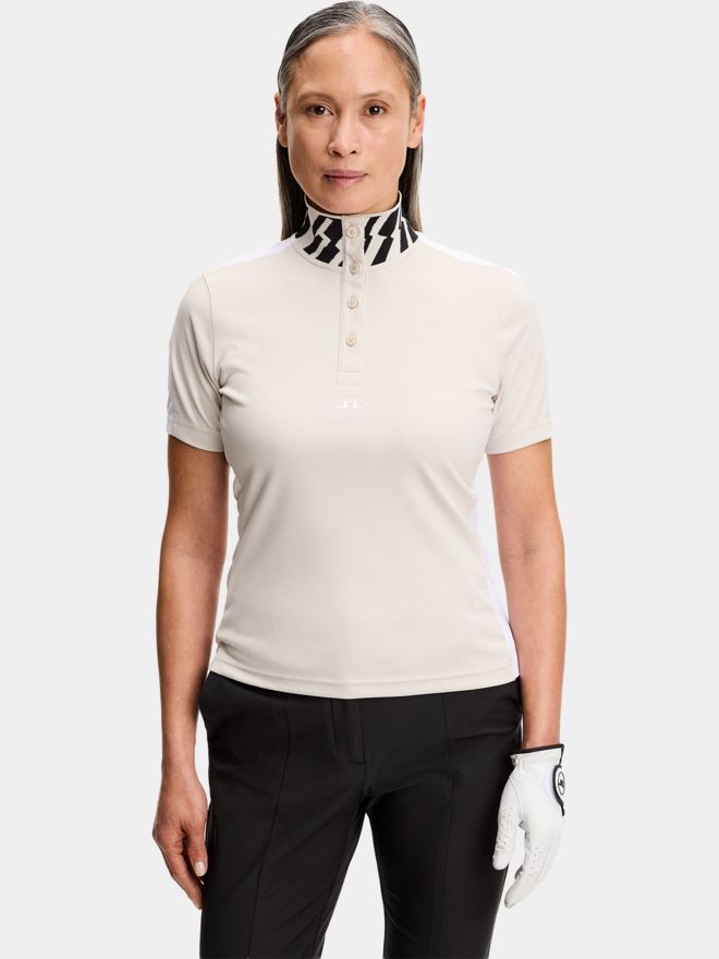 J.Lindeberg Pip Halbarm Polo sand